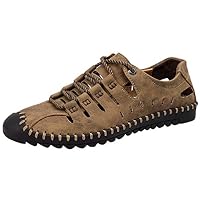 TIMEMEANS Summer Casual Sandals Men Leather Breathable Tide Outdoor Beach Shoes