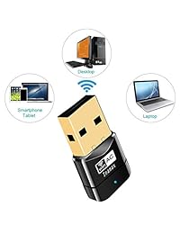 Wifi Adapter- inamax AC600 doble banda (2.4G 150Mbps + 5g 433mbps) Red Inalámbrica WiFi Dongle USB, compatible con Windows 2000 XP Vista 7 8 8.1 10, Mac OS 10.4   10.12.6