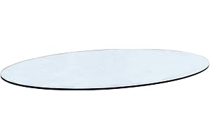 STONELITE FURNITURE Glass Table Top 24" x 48” Oval - 1/2" Inch Thick Tempered Glass - 42 Pounds - Thick Flat Polish Edge Tempered - Table Top with Rounded Edge - Glass to Put On Top of Table