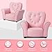 INFANS Children Sofa Pink, Kids PVC Leather Upholstered Couch with Bejeweled Backrest, Sturdy Wood Frame, Extra Thick Sponge, Multifunction Toddler Armrest Chair, Pink (23-Inch Single Sofa)