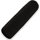 1 MIDDLE ONE Round Body Pillow for Adults, Long Bolster Pillow for Bed with Removable Velvet Cover, Decorative Tube Roll Cylinder Pillow, 35 x 7.87 Inch, Black
