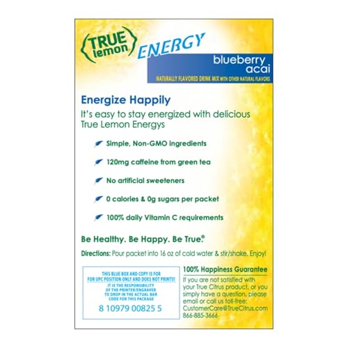 TRUE LEMON ENERGY BLUEBERRY ACAI 6 COUNT