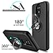 Leptech LG Stylo 4 Case, LG Stylo 4 Plus Case, [Slider Card Slot] 360 Degree Rotating Ring Holder Shockproof Protection Phone Cover Case for LG Stylus 4/LG Q Stylo/LG Q Stylo Plus (Black)