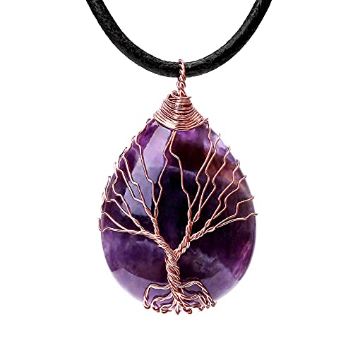 Gemstone Necklace Leather Crystal Necklace POTESSA Crystal
