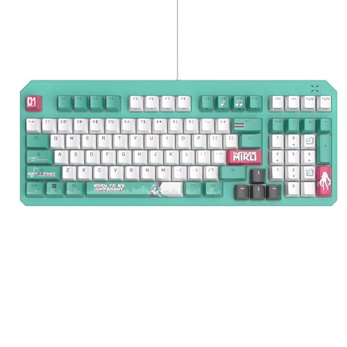 ASUS TUF Gaming K3 Gen II Hatsune Miku Edition Optisch-mechanische RGB-Tastatur mit IP57 wasserdicht und staubabweisend, kompaktes 98-Tasten-Layout