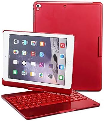 2018 New iPad Keyboard Case, iEGrow F180 7 Colors Adjustment Backlit and Breathing Light Keyboard with 360 Degree Rotatable Cover for iPad 6th/ iPad 5th Generation/Pro 9.7/Air 2/Air (Red)