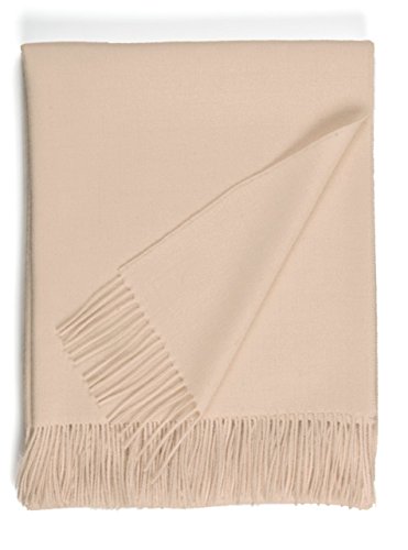 Alpaca Home100% Baby Alpaca Wool Solid Throw Blanket, All Natural, Hypoallergenic & Allergen Free for Home Décor or Travel 51 X 71 inches (Danish Almond)