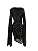 Star Han False Long Sleeve Deep V-Neck Sequins Club Dress (Small) Black