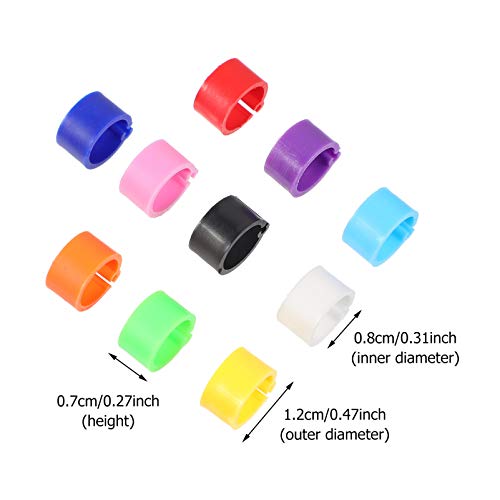 EXCEART 100Pcs Vögel Fußringe Vgelbeinbänder Vgelclip auf Beinringen Öffnung Fußring für Taubenpapageienküken Ententaube… – Bild 4