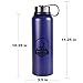 Stainless Steel Water Bottle -- 40 oz Wide Mouth -- Double Walled Vacuum Insulated -- BPA Free