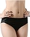 METWAY Women's 100% Mulberry New Silk L-Rise Lace Panties (X-Large, Black)