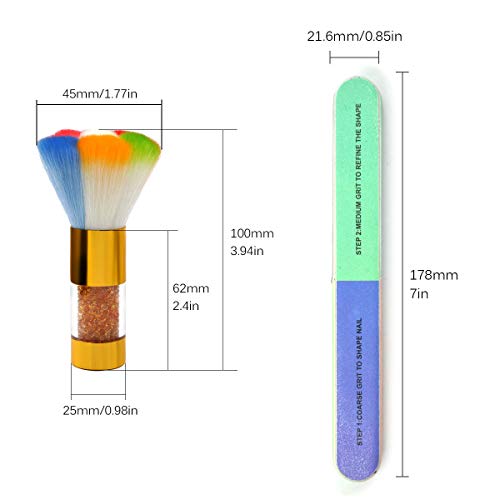 Lady Up Nail Files Shiner Polisher and Nail Art Brush Set, Pedicure Manicure Kit Accessories Tool For Home and Professional Use (Gold)