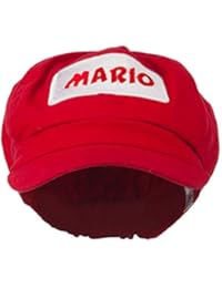 Youth Rectangle Mario and Luigi Embroidered Cotton Newsboy Cap - Red OSFM