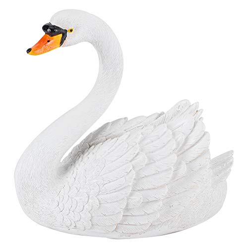 Swan Figurine Pond Decor, Resin Simulation Floating White Swan Figurine Ornament for Landscape Yard Gardening Decoration