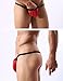 Winday Men's Sexy Thong G-string Elastic Smooth Bikini Underwear L Red/Black
