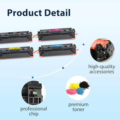myCartridge 207A Toner with Chip Compatible with HP 207A 207X Toner Cartridge for HP Color LaserJet Pro MFP m283fdw M255dw m255nw m282nw m283fnd W2210A W2211A W2212A W2213A (4-Pack)