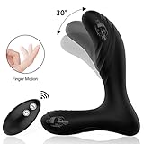 Anal Vibrator Prostate Massager with Finger Motion Technology 10 Vibration Modes, PALOQUETH Male P Spot Massager G Spot Stimulator with Wireless Remote Control Rechargeable