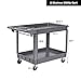 Goplus Plastic Service Cart Utility Storage Cart for All Purpose 550 LBS Capacity (2 Shelves 46