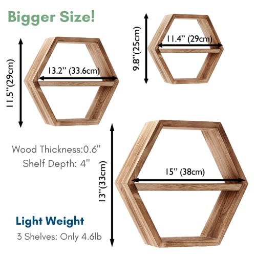 IZB HOME Hexagon Shelves Shelves Hexagon Floating Shelves