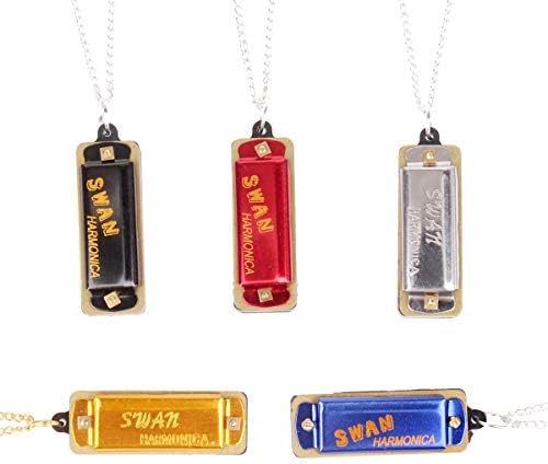 Mini Harmonica 4 Hole 8 Sound/Necklace Mini Harmonica (5 packs)