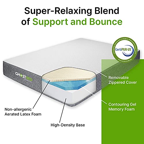 GhostBed Classic 11 Inch Cool Gel Memory Foam & Latex Mattress Medium