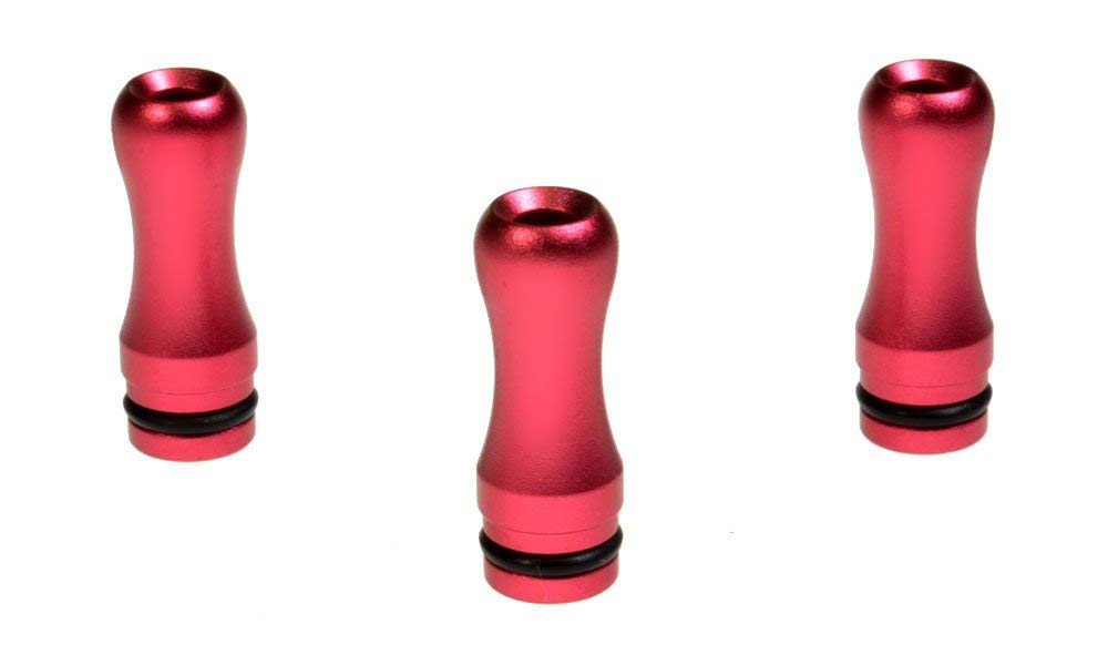 Armerah Baton 510 Drip Tip e-cig Mouthpiece Short/Aluminium/Solid 3 Pack in Red