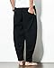 Banana Bucket Men’s Casual Baggy Pants Drawstring Cotton Loose Harem Pants Black