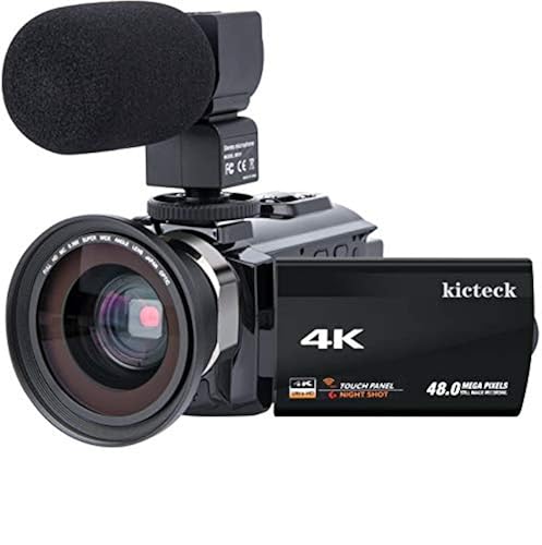 kicteck Video Camera Camcorder 4K Ultra HD Digital WiFi Camera ...