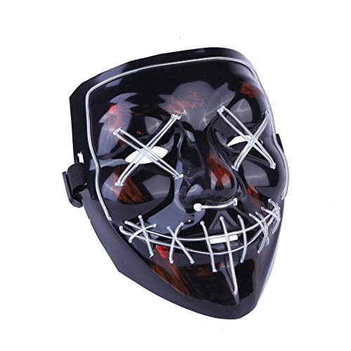 Smartcoco Frightening Halloween Cosplay LED Light up Mask for Festival Party Halloween Costumes