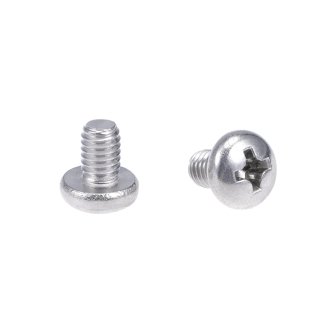 sourcing map M4x6mm Machine Screws Pan Phillips Cross Head Screw 304 Stainless Steel Fasteners Bolts 60Pcs