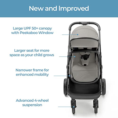 2-in-1 Convertible Baby Stroller With Bassinet - Reversible Seat Stroller For 0-36 Months, Grey