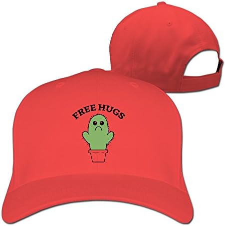Cactus Give Free Hugs Peaked Hat Flexfit Hat One Size Red