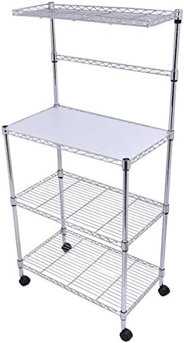 Stand Storage Cart Workstation Shelf Kitchen Baker's Rack Microwave Oven New Chrome 3-Tier