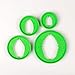 Flower Pro Cake Decorating Leaf Cutters (Set of 4) by Katy Sue - Cut Leaves to 4 Different Sizes: 1) 1 x 0.6 inch, 2) 1.4 x 0.8 inch, 3) 1.8 x 1 inch, 4) 2.4 x 1.6 inch.