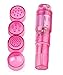 Pocket Rocket Mini Beauty Facial Massager Full Body Relax Toy 4 Heads Pink Color (1Pk)