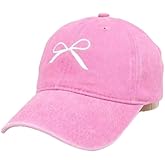 Nymmoata Womens Baseball Caps Bow-Tie: Washed Distressed Baseball Cap Twill - Men Womens Trucker Hat - Adjustable Dad Hat