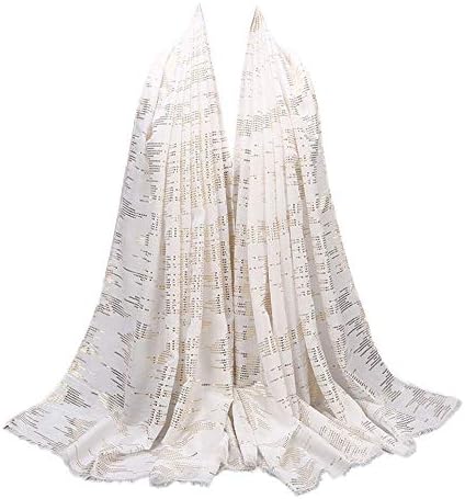 CailangT Women Chiffon Scarf Fashion Long Shawl Wrap Soft Muslim Hijab with Sequin Decor