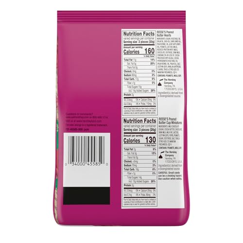 REESE’S ASSORTED CHOCOLATE PEANUT BUTTER SHAPES, VALENTINE’S CANDY BAG, 21.49 OZ