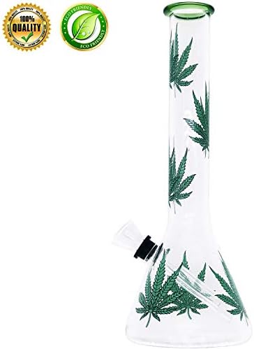 DREAM ELF Upgrade Handmade Glass Crafts Pipe,8Inch Clearer Perfect Green Leaf Effect, Perfect Green Leaf Elf