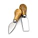 Freehawk 4 Pieces Set Cheese Knives with Bamboo Wood Handle Steel Stainless Cheese Slicer Cheese Cutter (Round Handle)
