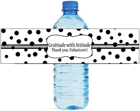 100 Elegant Black Confetti White Background Wedding Water Bottle Labels Engagement Party Bridal Shower Birthday