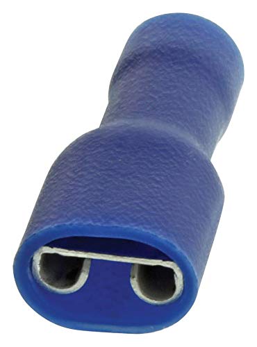 Multicomp FDFD2-187(8). Fully Insulated Fe male Push on CRIMP Terminal, Blue, 4.8 mm Size, Pack of 100