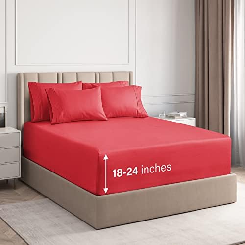 Extra Deep Pocket Sheets 6 Piece Sheet Set King Size Sheets Deep