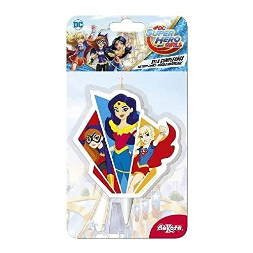 Dekora - Candele Compleanno Originali | Candeline Compleanno 2D dei Super Hero Girls per Torte Infantili - 7,5 cm