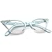 zeroUV Blue Light Blocking Vintage Cat Eye Glasses for Women UV400 Embellished with Rhinestones, 50s Rockabilly Accessories 51mm (Mint/Clear)