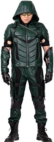 Green Arrow Costume Deluxe Season 4 Oliver Queen Cosplay PU Outfit Cosplay Accessory S