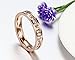 MEALGUET 4mm 18k Rose Gold Plated Stainless Steel Women's Cubic Zirconia Eternity Band Wedding Ring for Women, Size 8