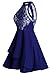 ZKESS Women's Sleeveless Lace Party Club Skater Dress M Size Blue