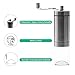 TISRO Manual Coffee Grinder with Adjustable Ceramic Conical Burr for Precision Brewing-Brushed Stainless Steel Coffee Grinders Perfect for Traveling, Hiking, Camping, and Picnics (Stainless Steel)