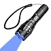 Zoomable Blue Light LED Flashlight, CrazyFire 1000 Lumens High Power Handheld LED Lantern Torch with 5 Modes Switch Function For Hiking Hunting Boating Fishing Home Using Outdoor Activities